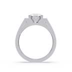 Emerald Square, Marquise & Round Cut Diamond Ladies Ring
