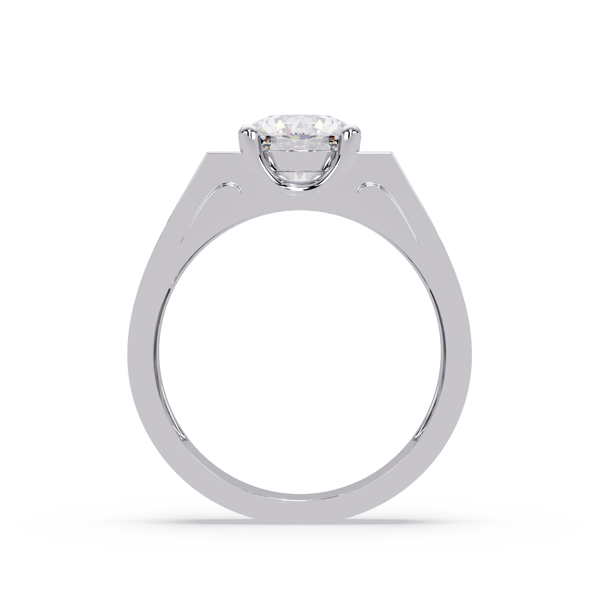 Emerald Square, Marquise & Round Cut Diamond Ladies Ring