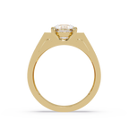 Emerald Square, Marquise & Round Cut Diamond Ladies Ring