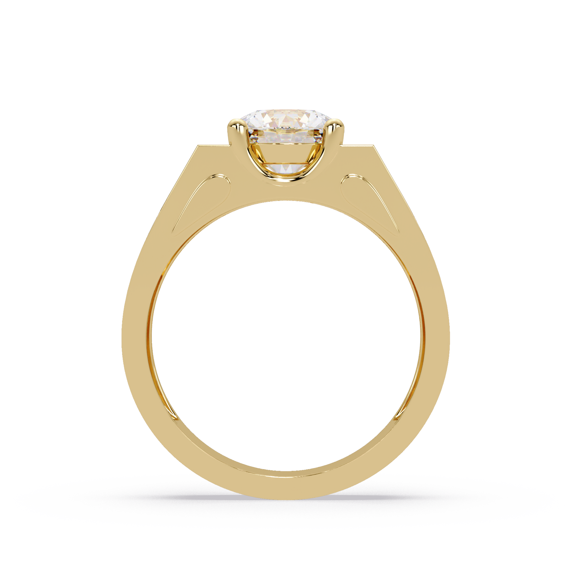 Emerald Square, Marquise & Round Cut Diamond Ladies Ring