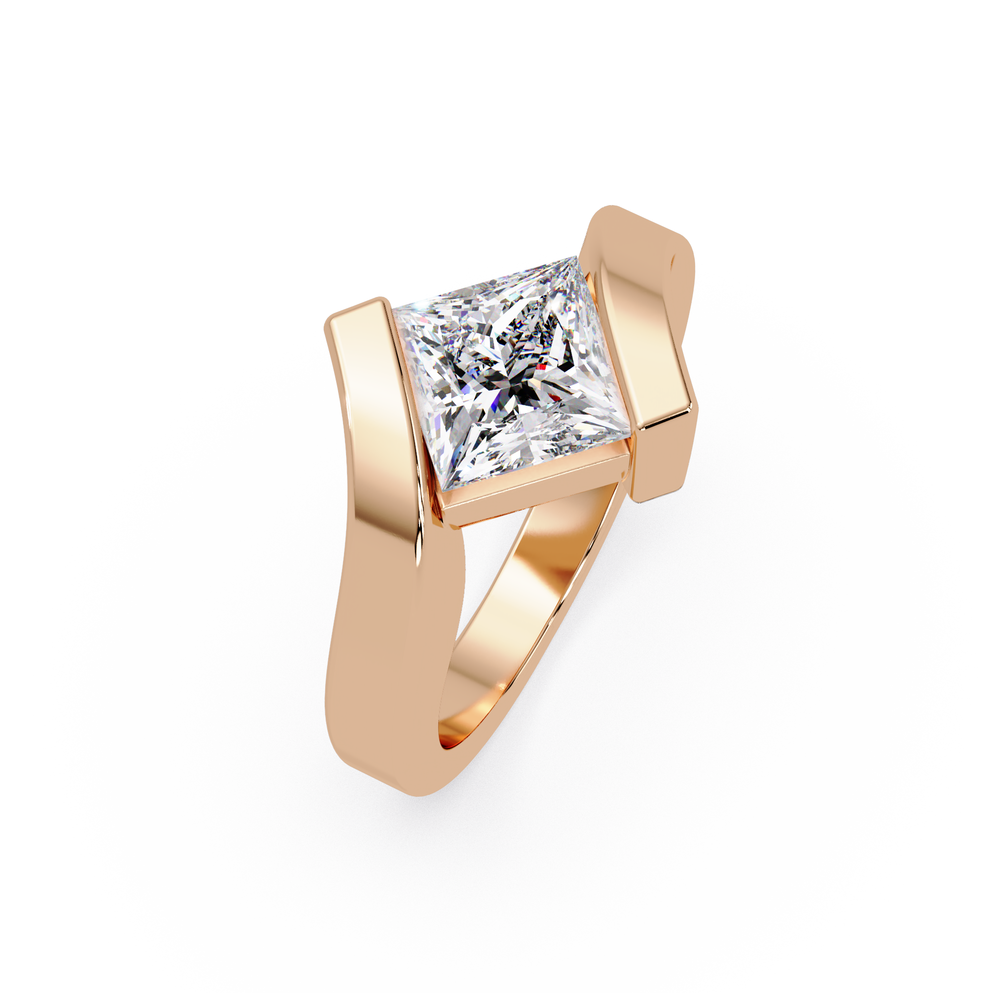 Princess Cut Diamond Ladies Ring