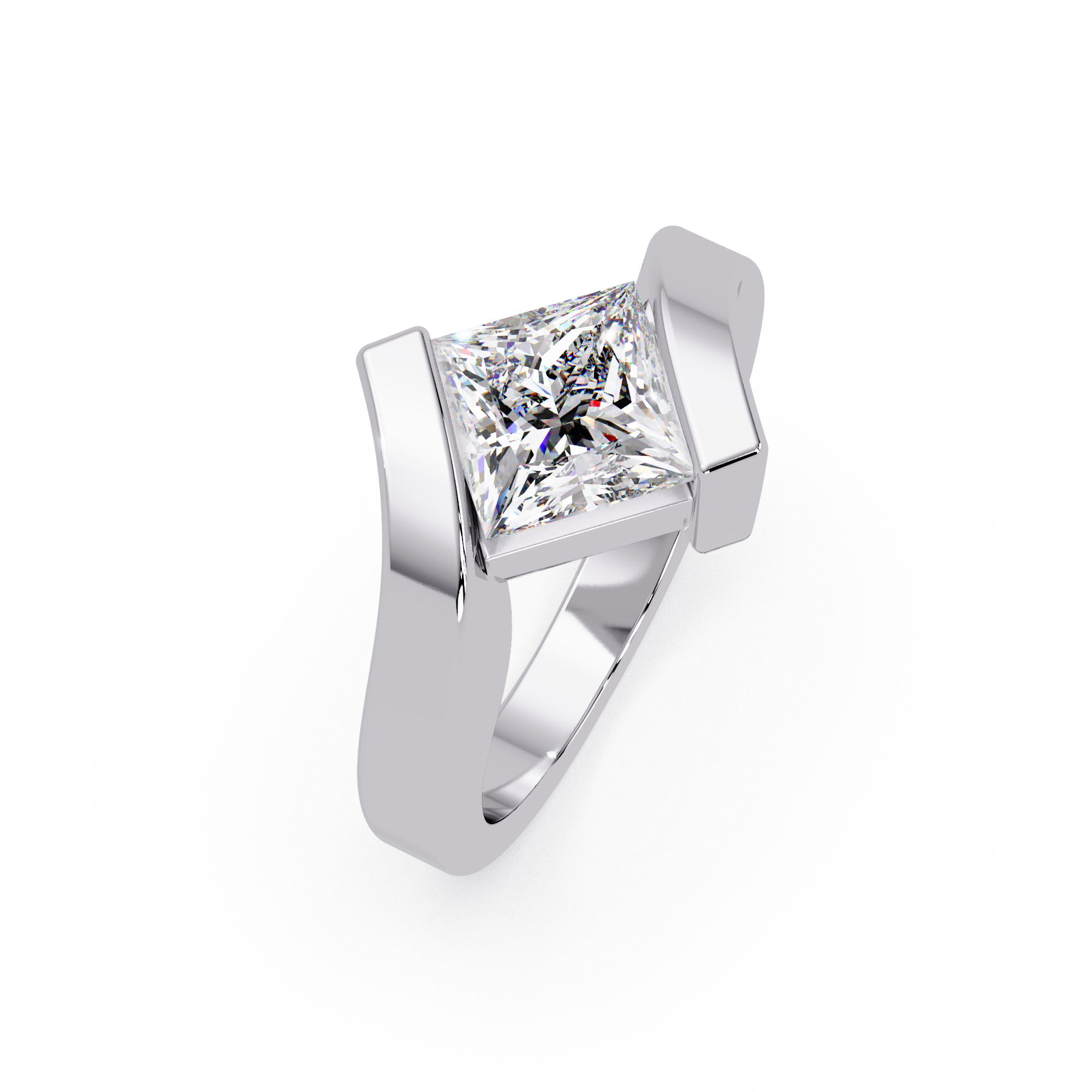 Princess Cut Diamond Ladies Ring