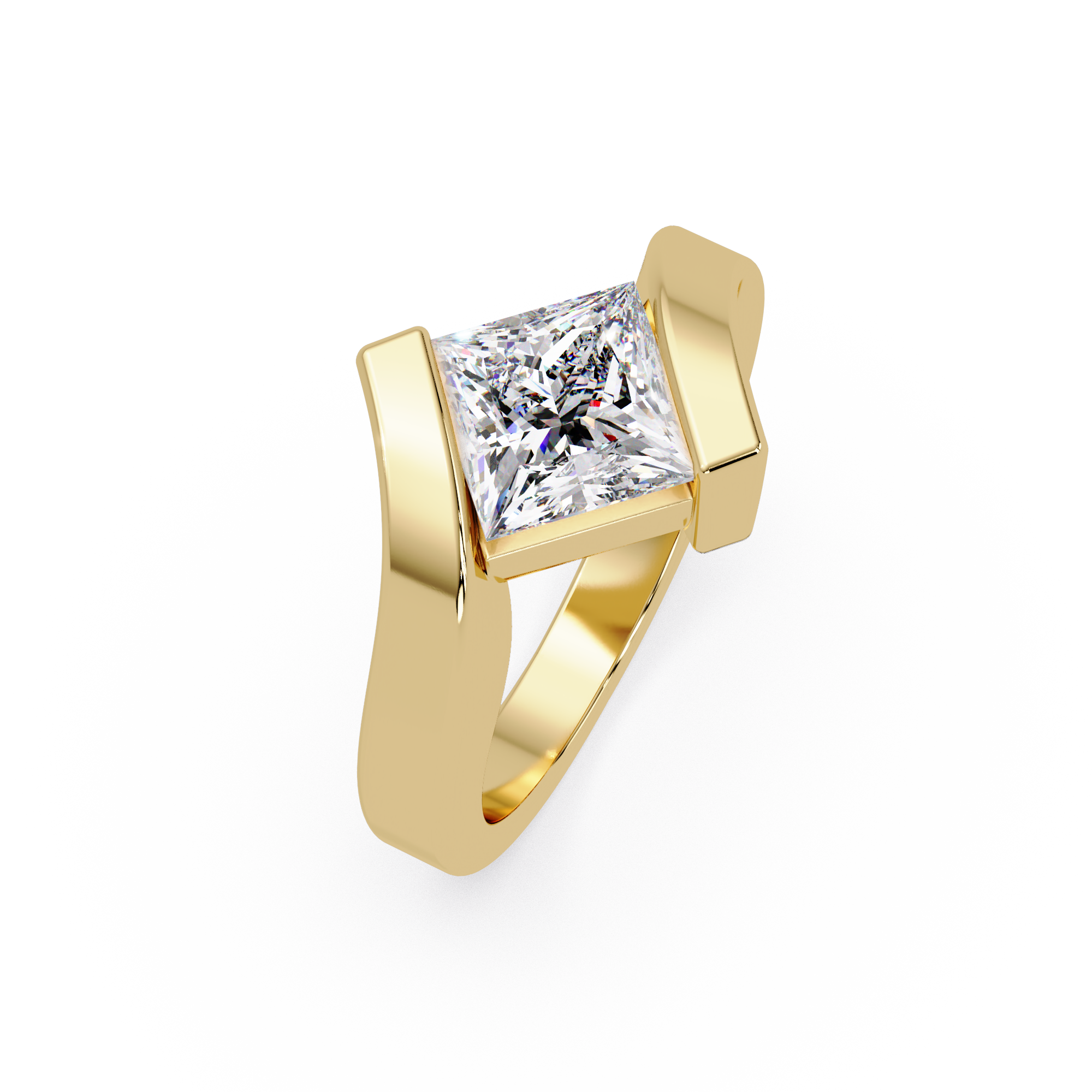Princess Cut Diamond Ladies Ring