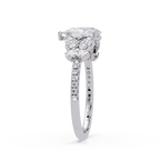 Pear Shape Diamond Floral Engagement Ring