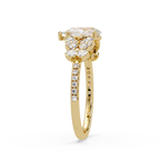Pear Shape Diamond Floral Engagement Ring