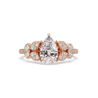 Pear Shape Diamond Floral Engagement Ring