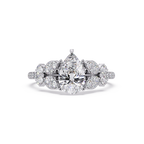 Pear Shape Diamond Floral Engagement Ring