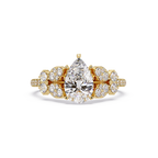 Pear Shape Diamond Floral Engagement Ring