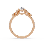 Pear Shape Diamond Floral Engagement Ring