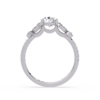 Pear Shape Diamond Floral Engagement Ring