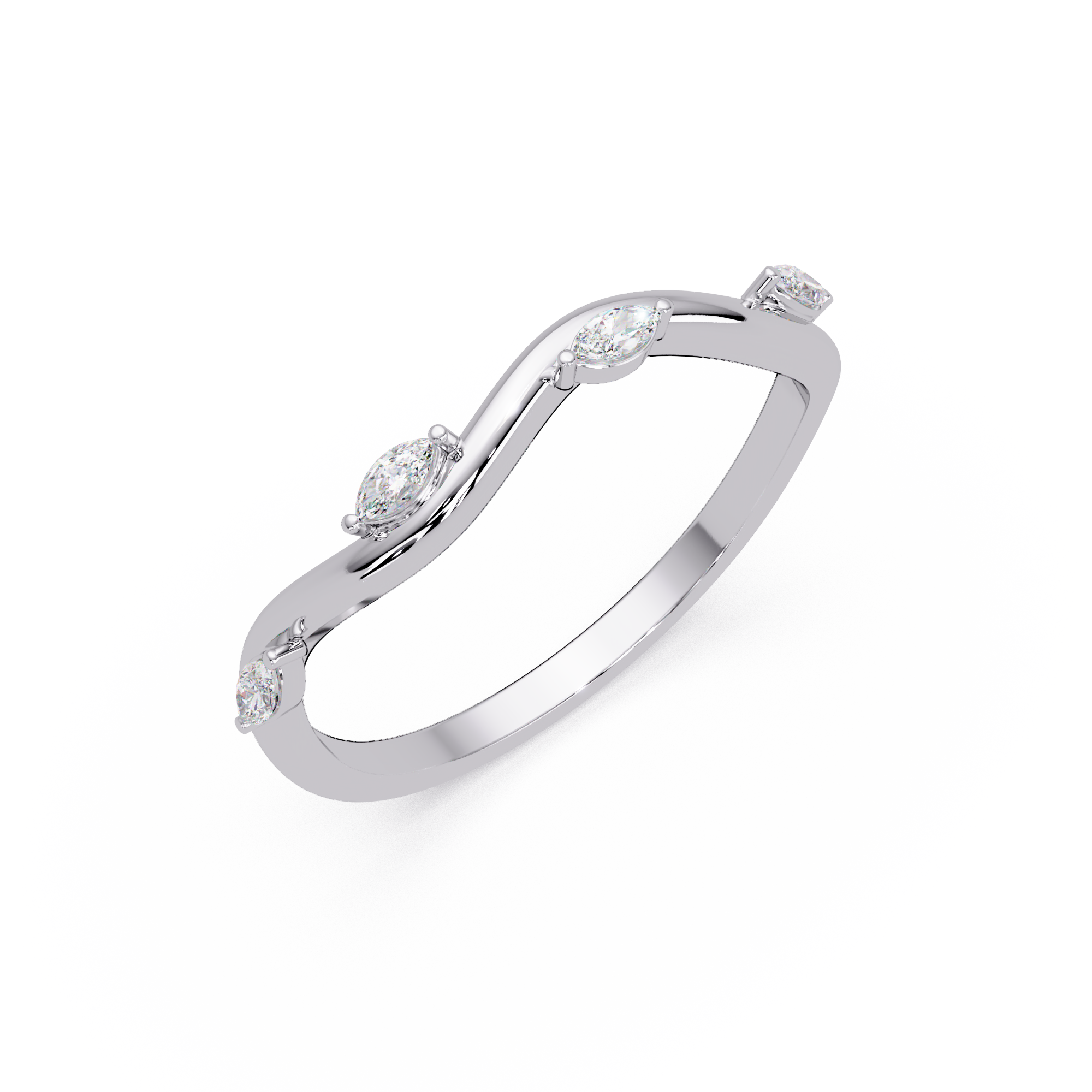 Elegant Marquise Diamond Wedding Band Ring