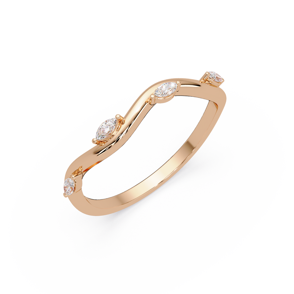Elegant Marquise Diamond Wedding Band Ring