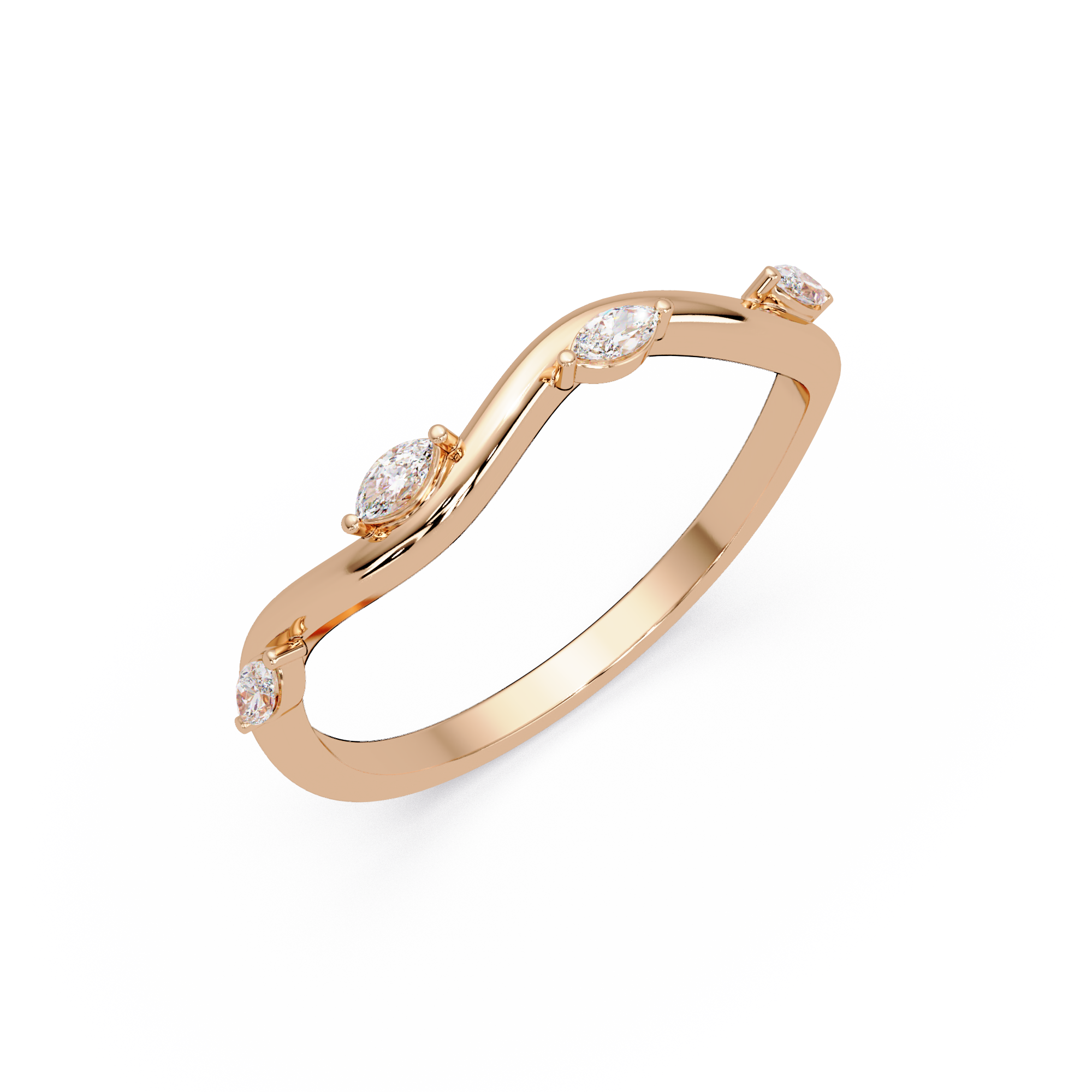 Elegant Marquise Diamond Wedding Band Ring