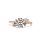 Oval & Pear Three Stone Diamond Engagement Ring