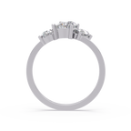 Oval & Pear Three Stone Diamond Engagement Ring