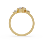 Oval & Pear Three Stone Diamond Engagement Ring