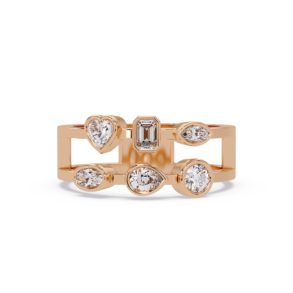 Multi Shape Diamond Open Ring