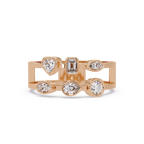 Multi Shape Diamond Open Ring