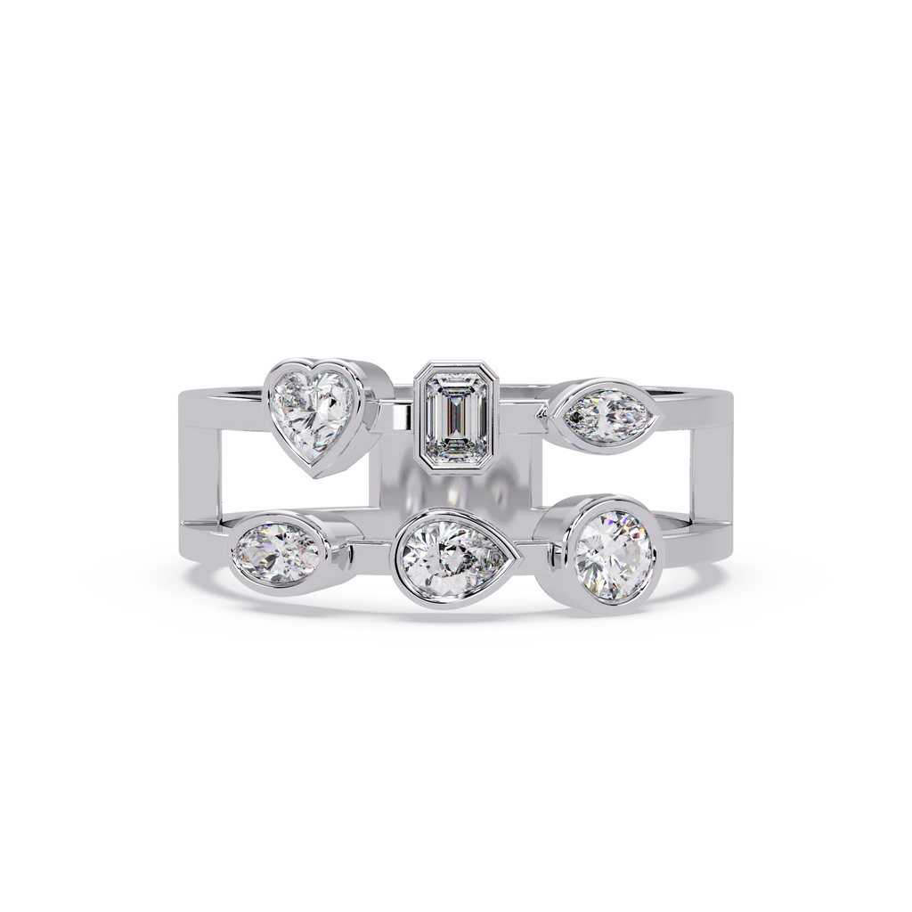 Multi Shape Diamond Open Ring
