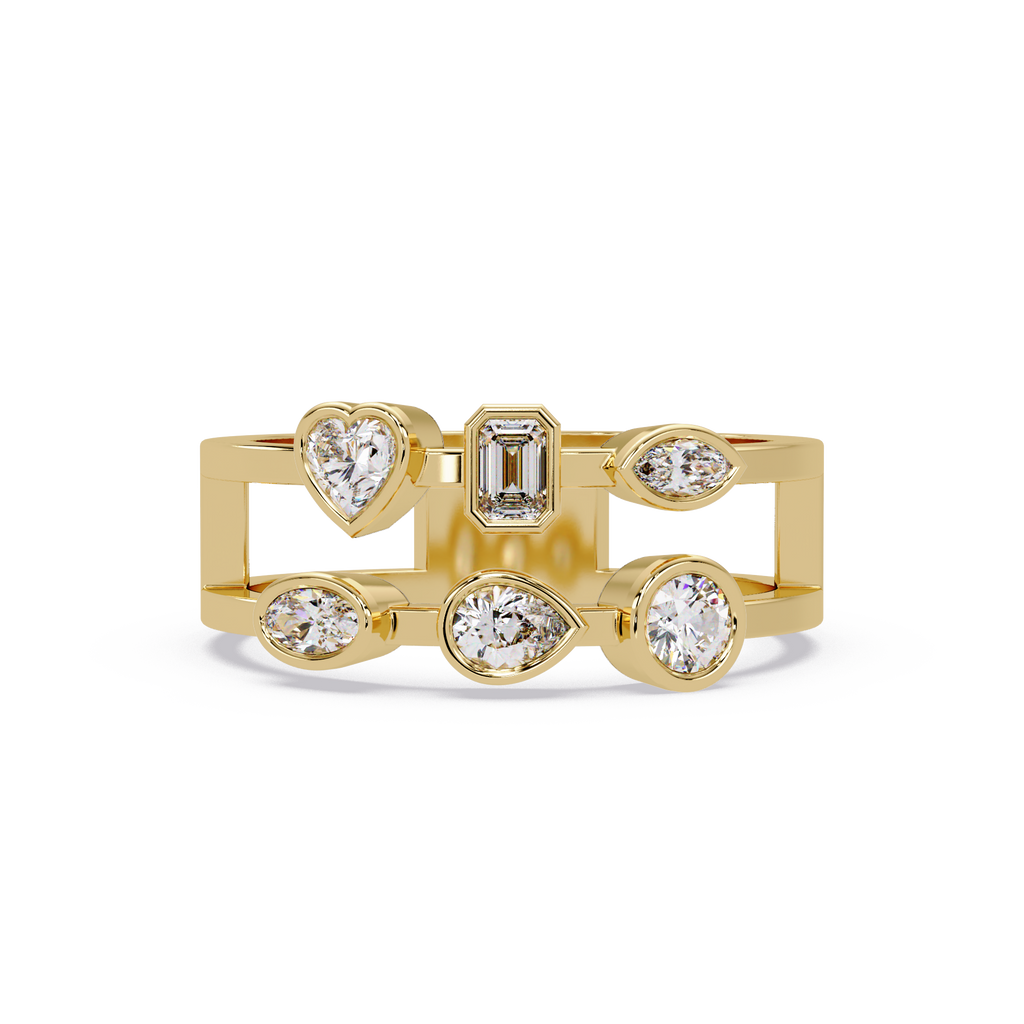 Multi Shape Diamond Open Ring