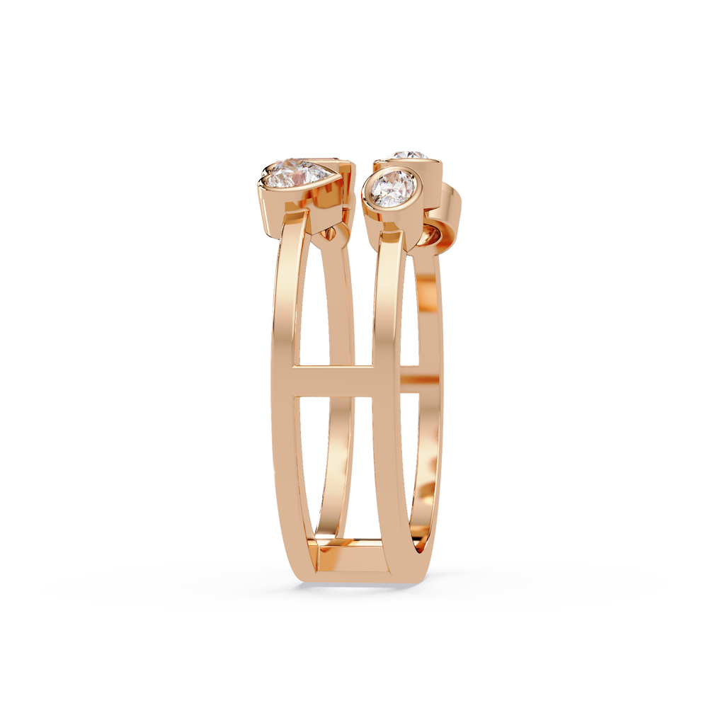 Multi Shape Diamond Open Ring