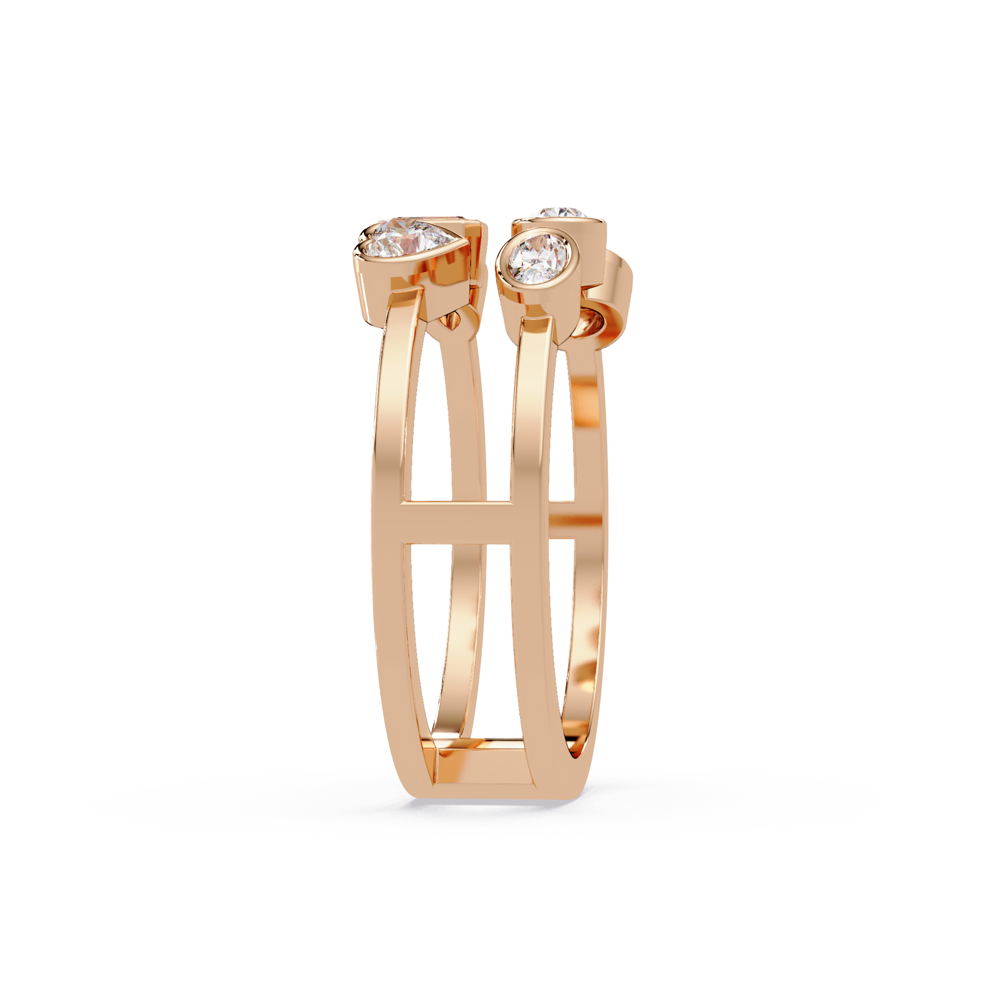 Multi Shape Diamond Open Ring