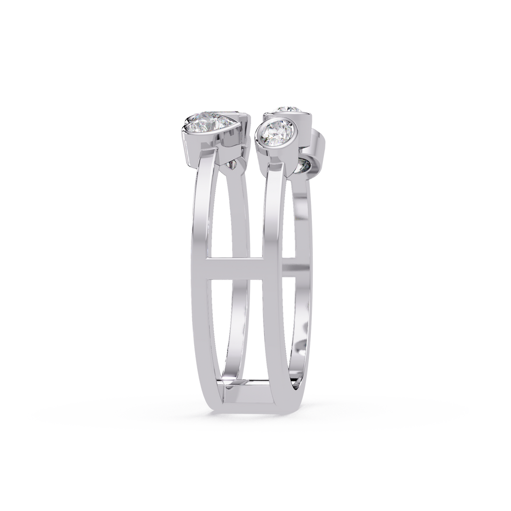 Multi Shape Diamond Open Ring