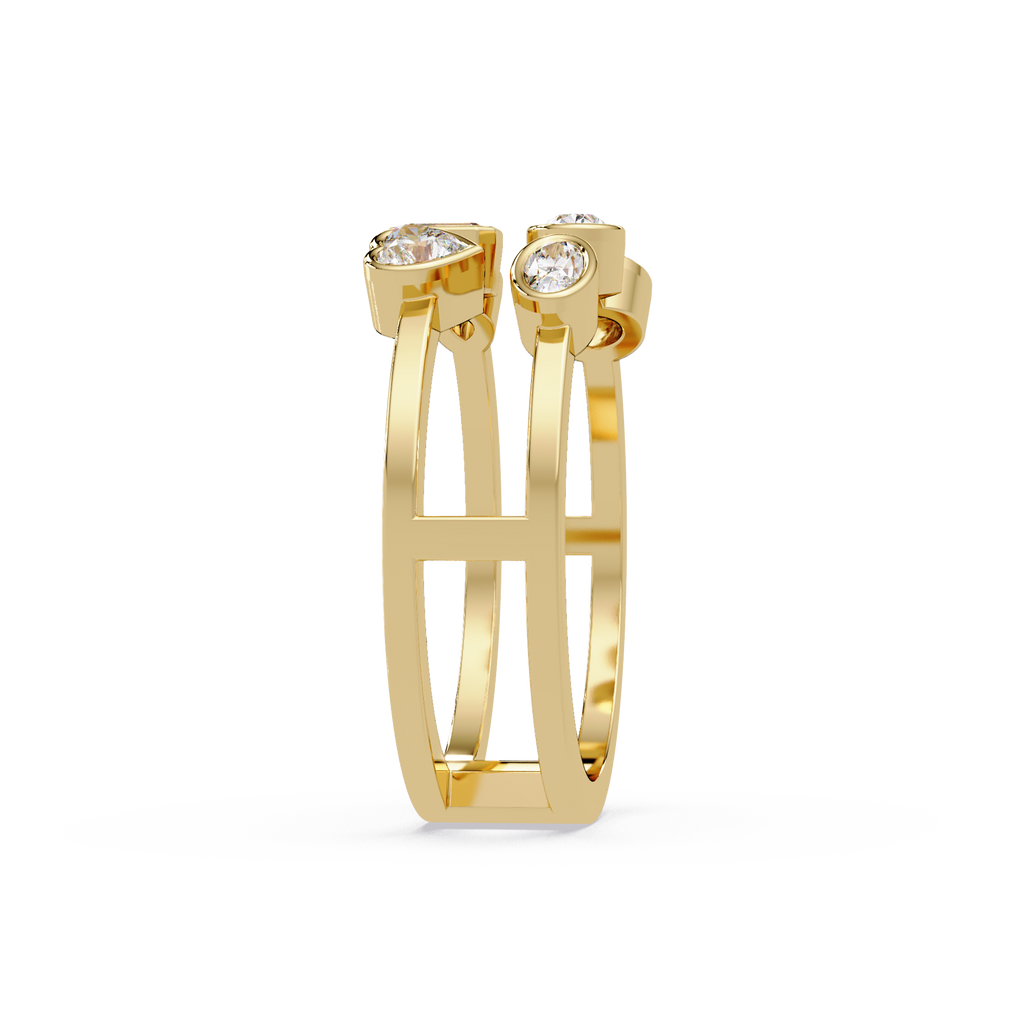 Multi Shape Diamond Open Ring