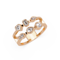 Multi Shape Diamond Open Ring