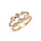 Multi Shape Diamond Open Ring