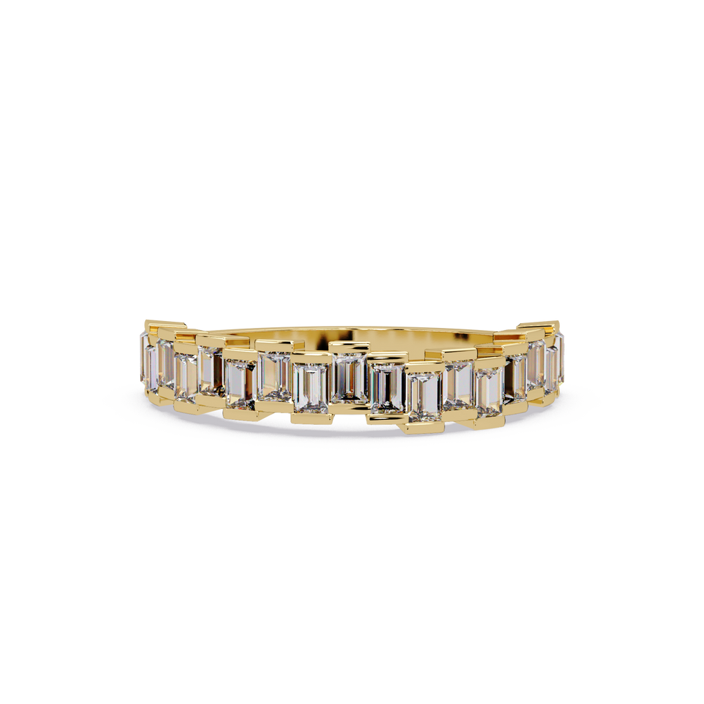 Baguette Cut Diamond Half Eternity Ring for Women