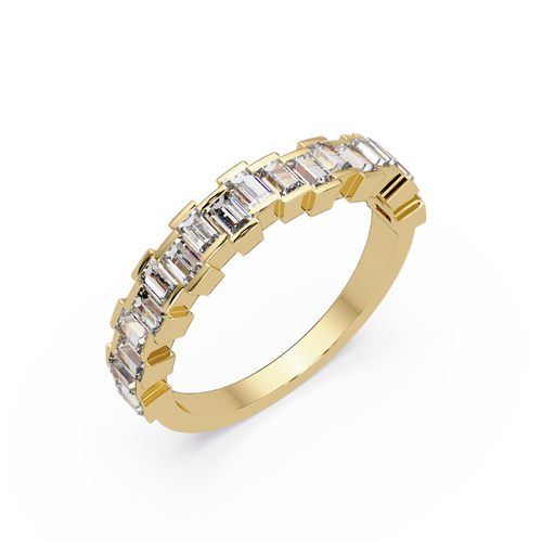 Baguette Cut Diamond Half Eternity Ring for Women