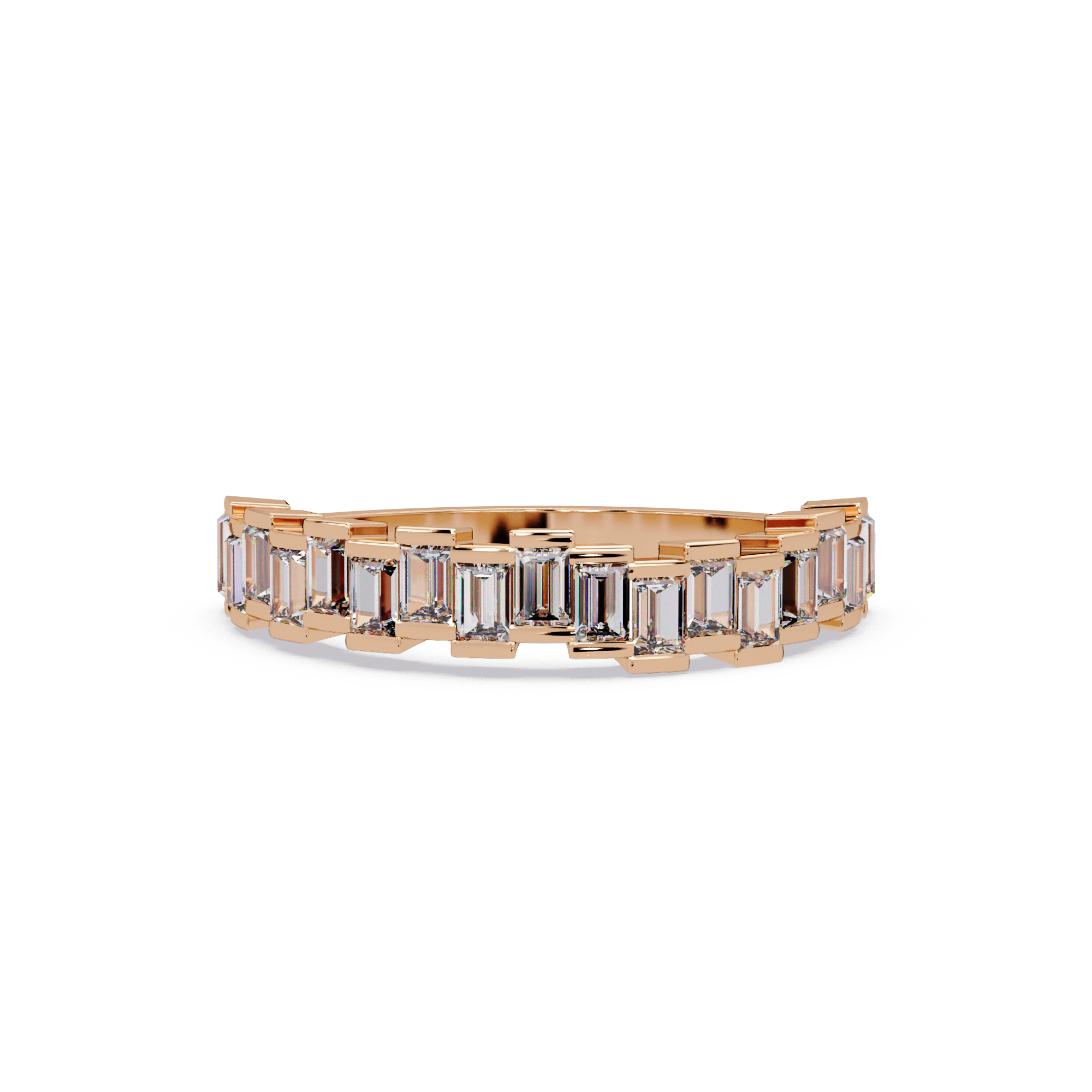 Baguette Cut Diamond Half Eternity Ring for Women