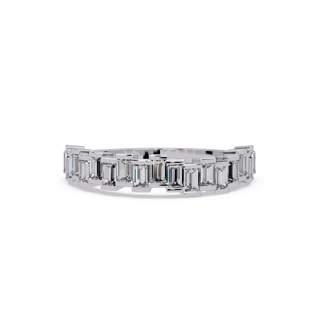 Baguette Cut Diamond Half Eternity Ring for Women