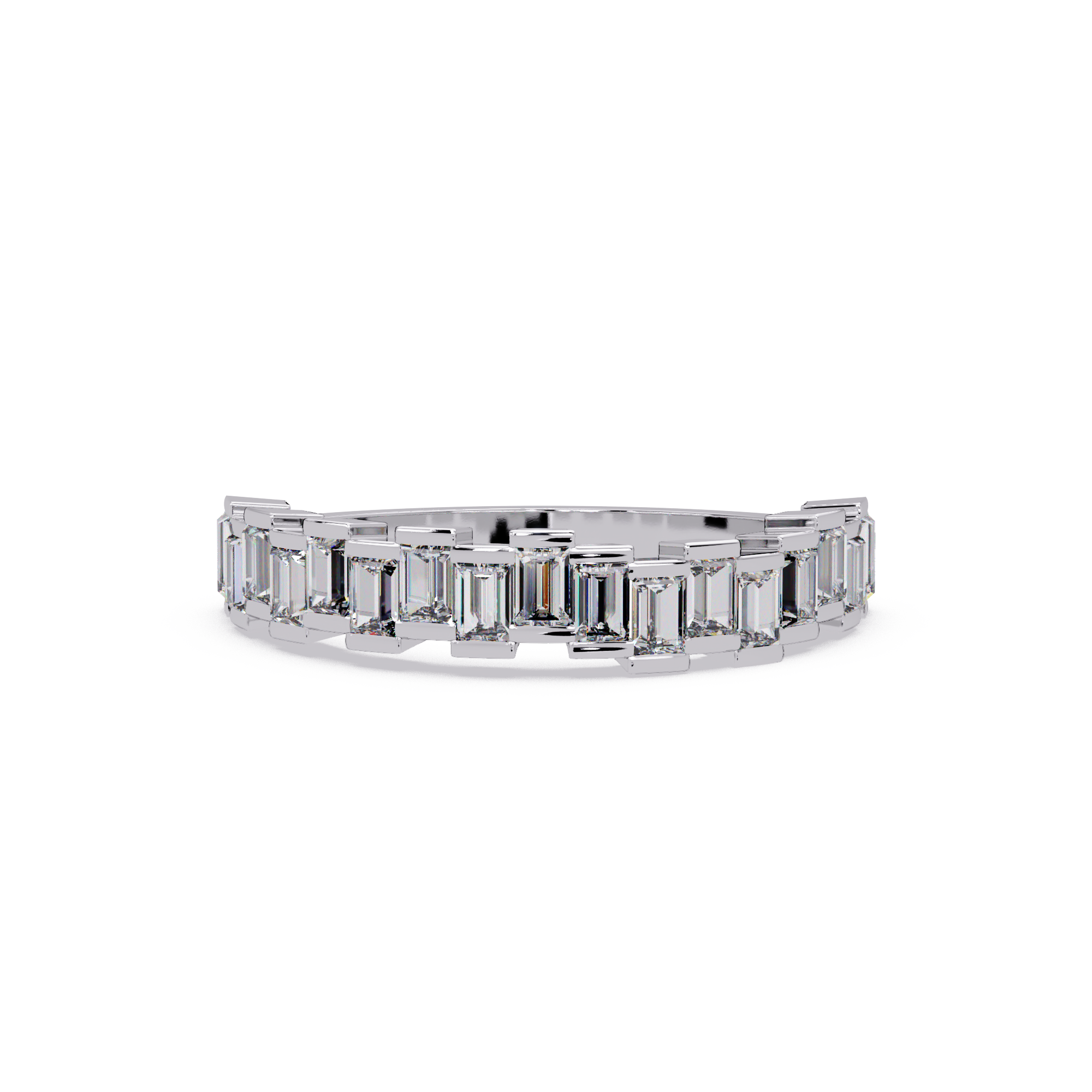 Baguette Cut Diamond Half Eternity Ring for Women