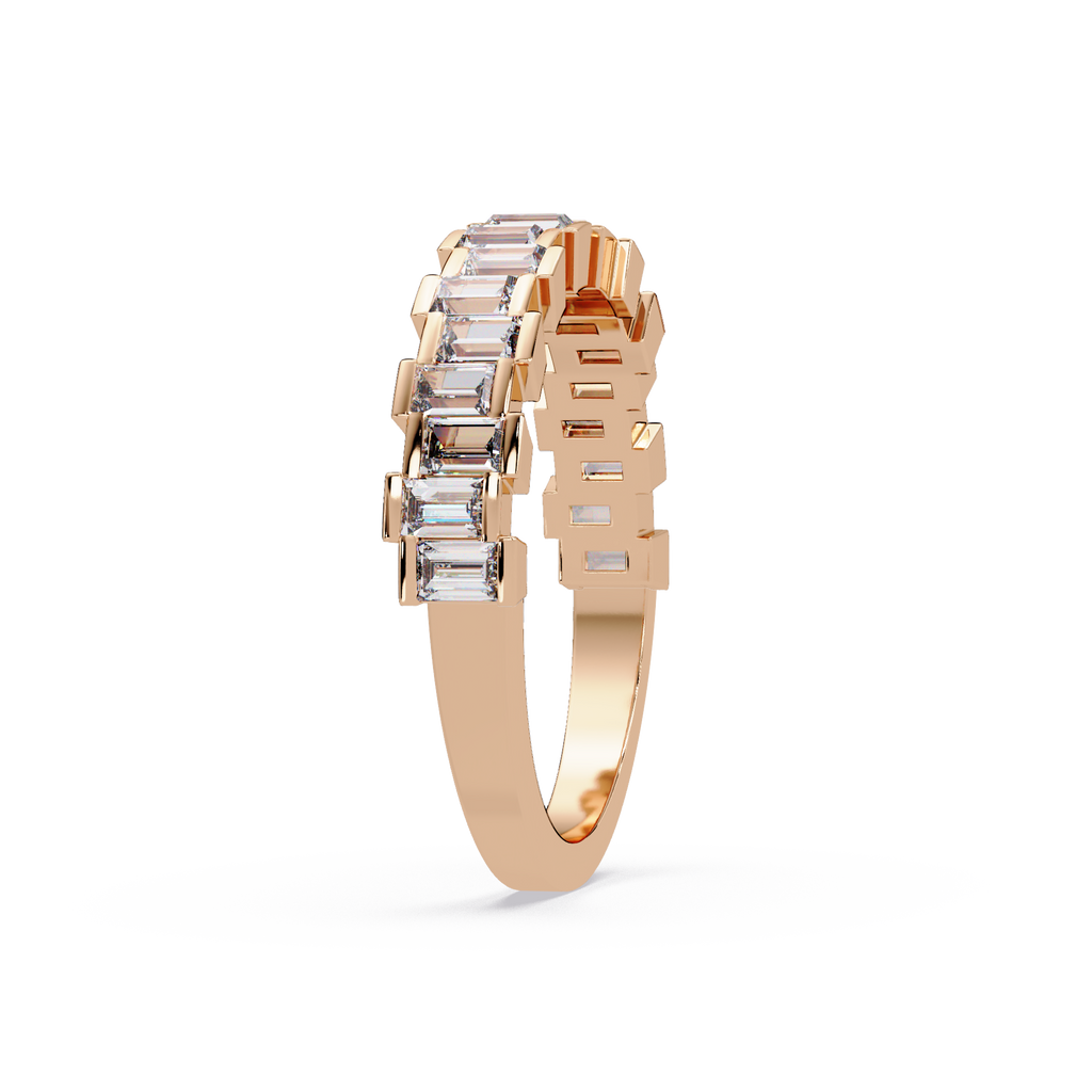 Baguette Cut Diamond Half Eternity Ring for Women