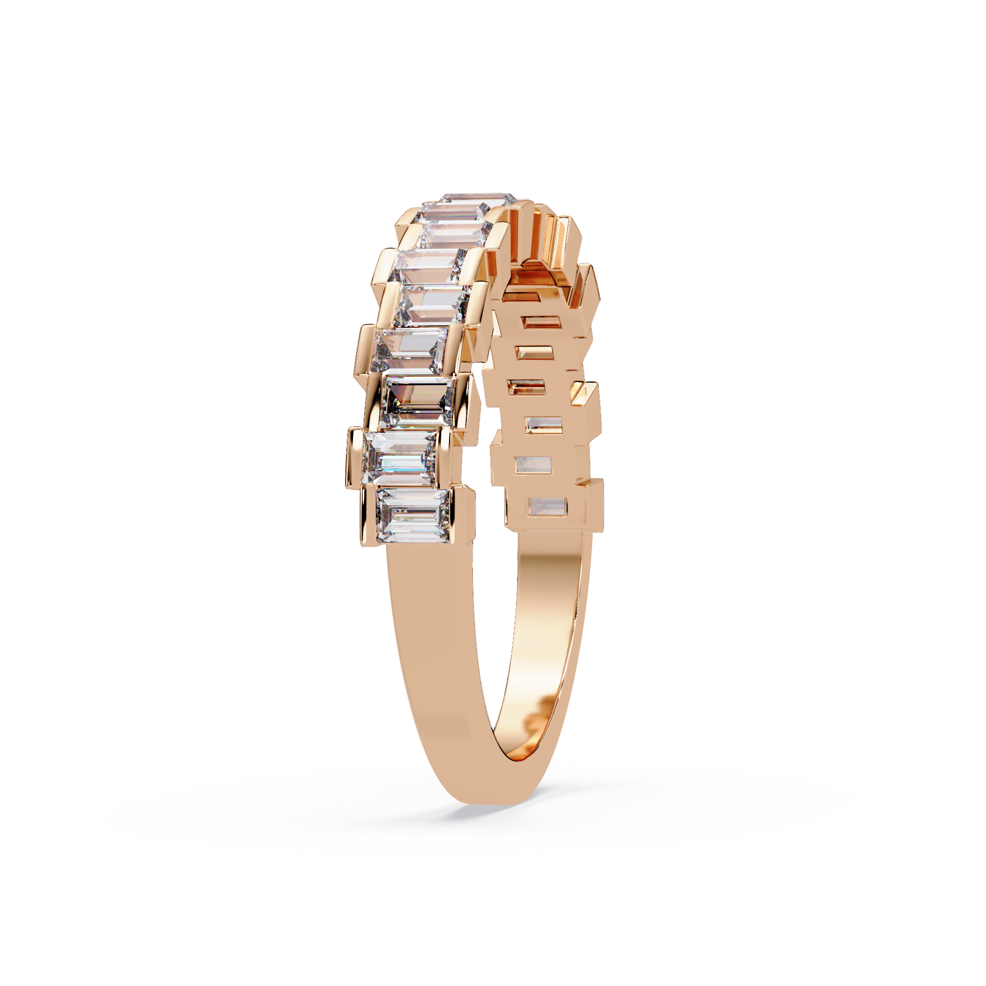 Baguette Cut Diamond Half Eternity Ring for Women
