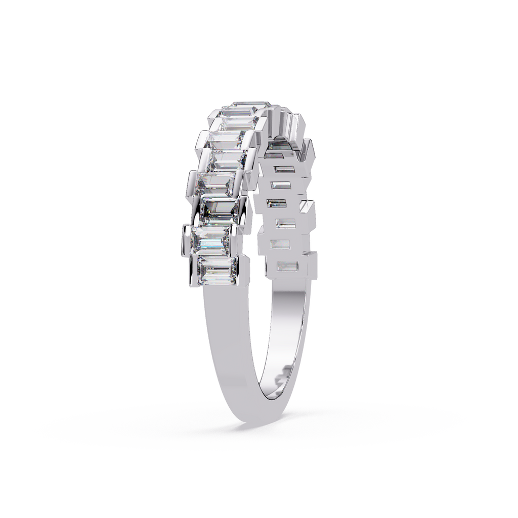 Baguette Cut Diamond Half Eternity Ring for Women