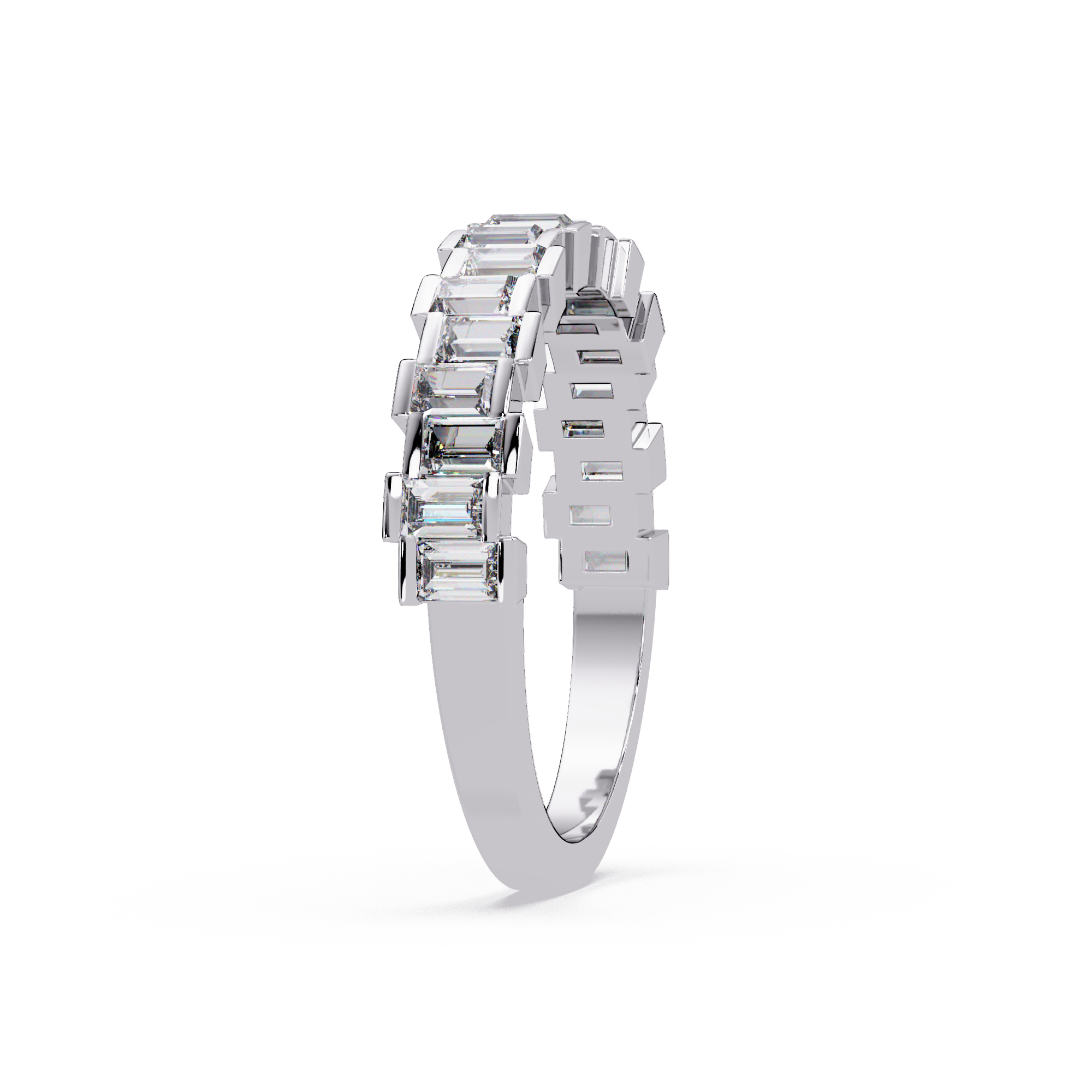 Baguette Cut Diamond Half Eternity Ring for Women