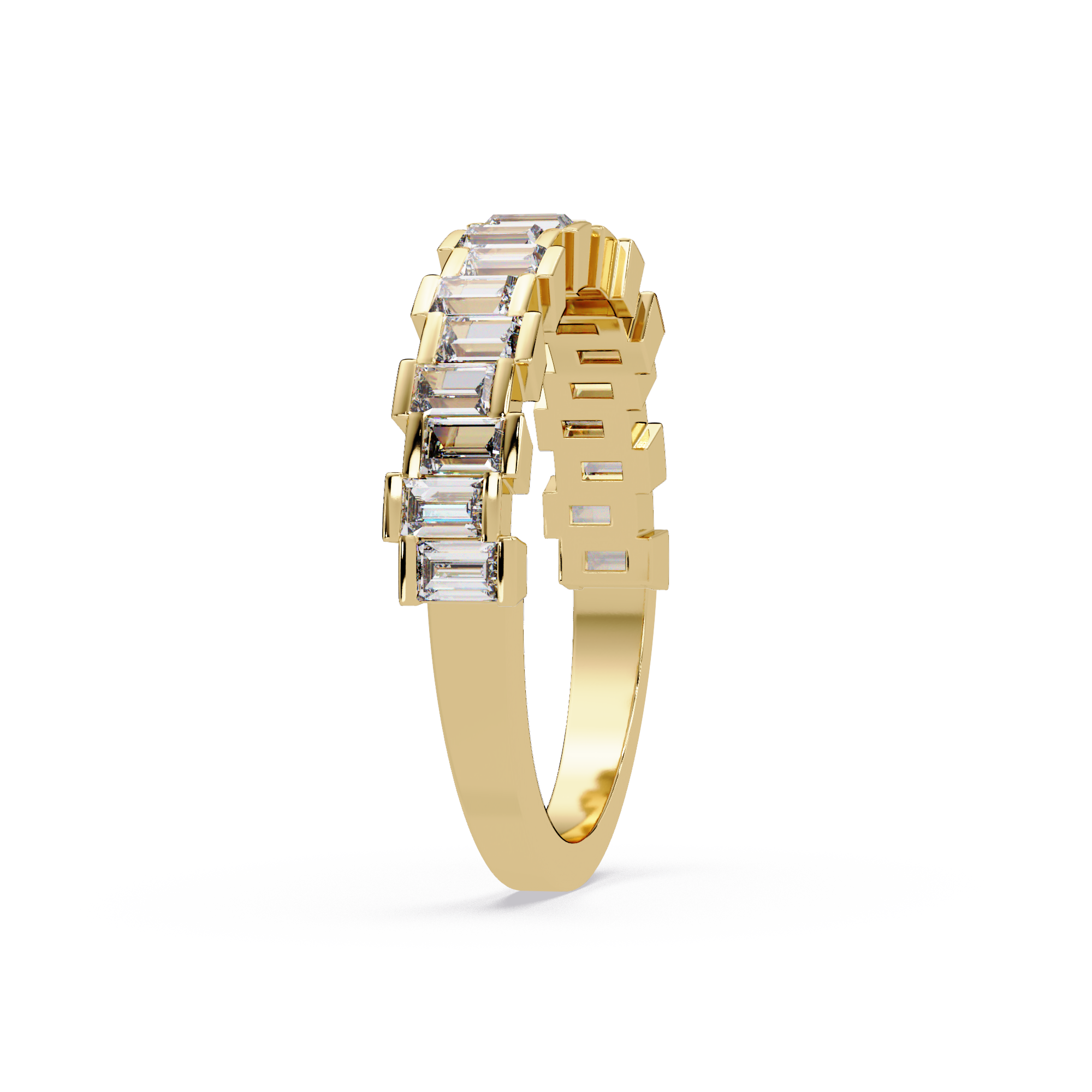 Baguette Cut Diamond Half Eternity Ring for Women