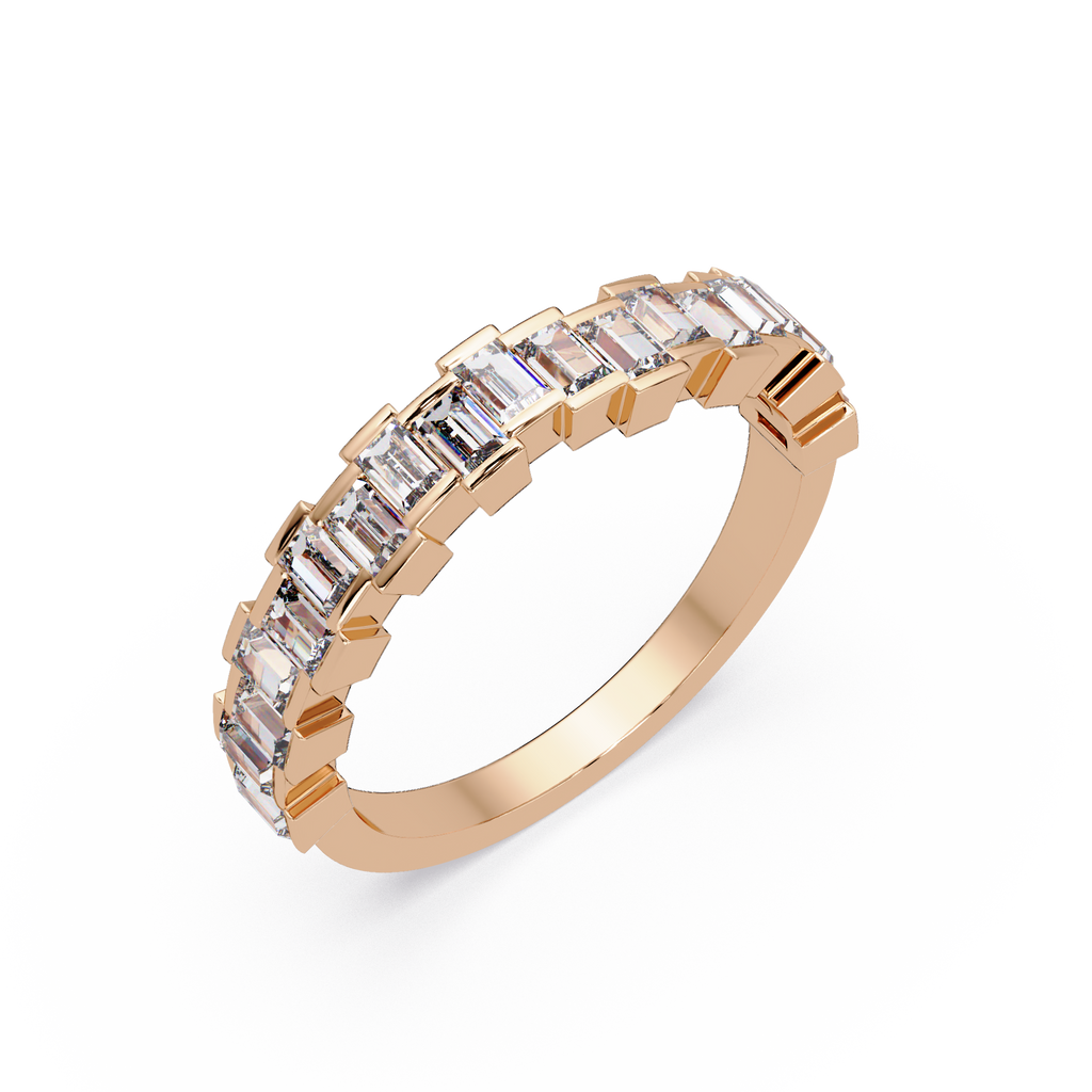 Baguette Cut Diamond Half Eternity Ring for Women
