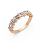 Baguette Cut Diamond Half Eternity Ring for Women