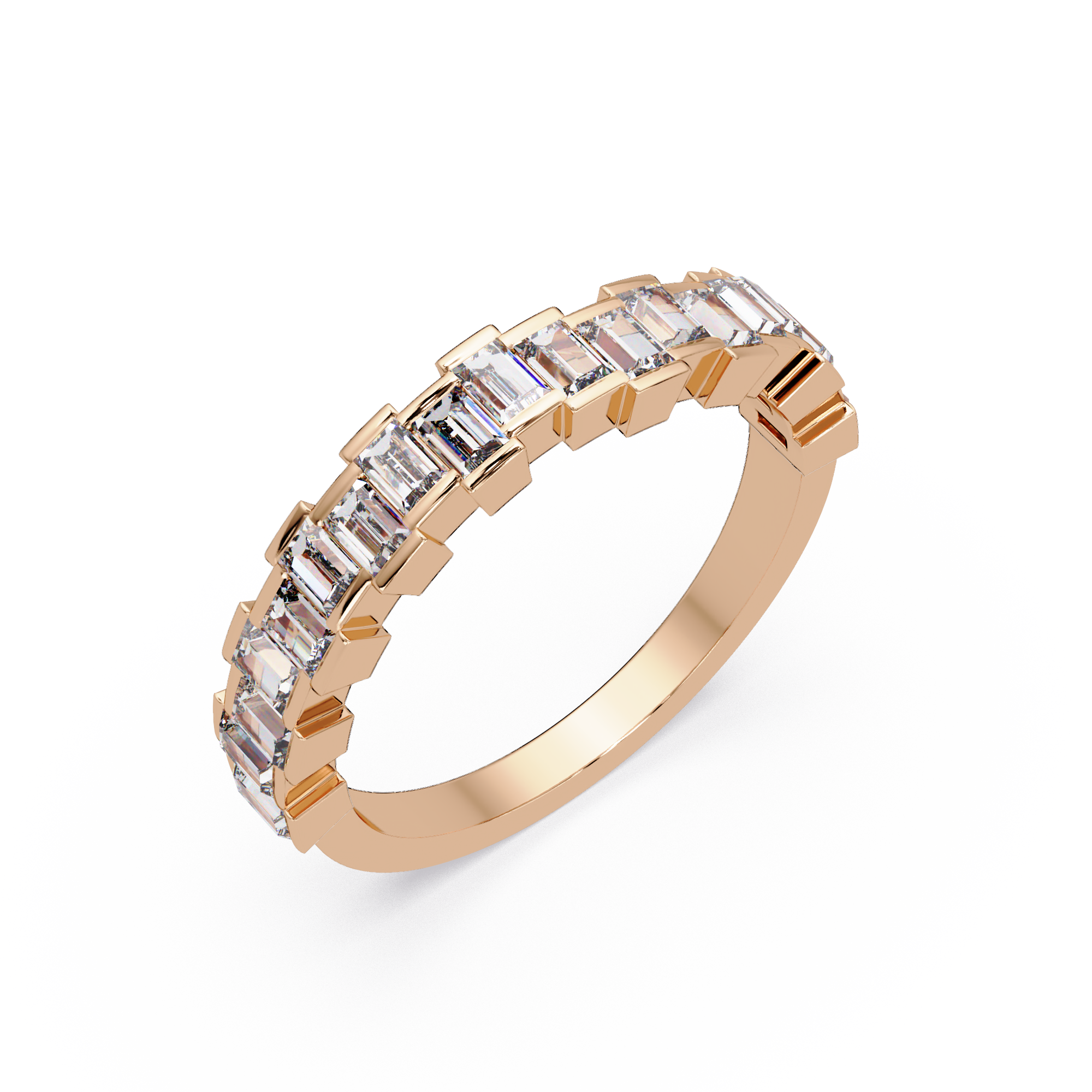 Baguette Cut Diamond Half Eternity Ring for Women