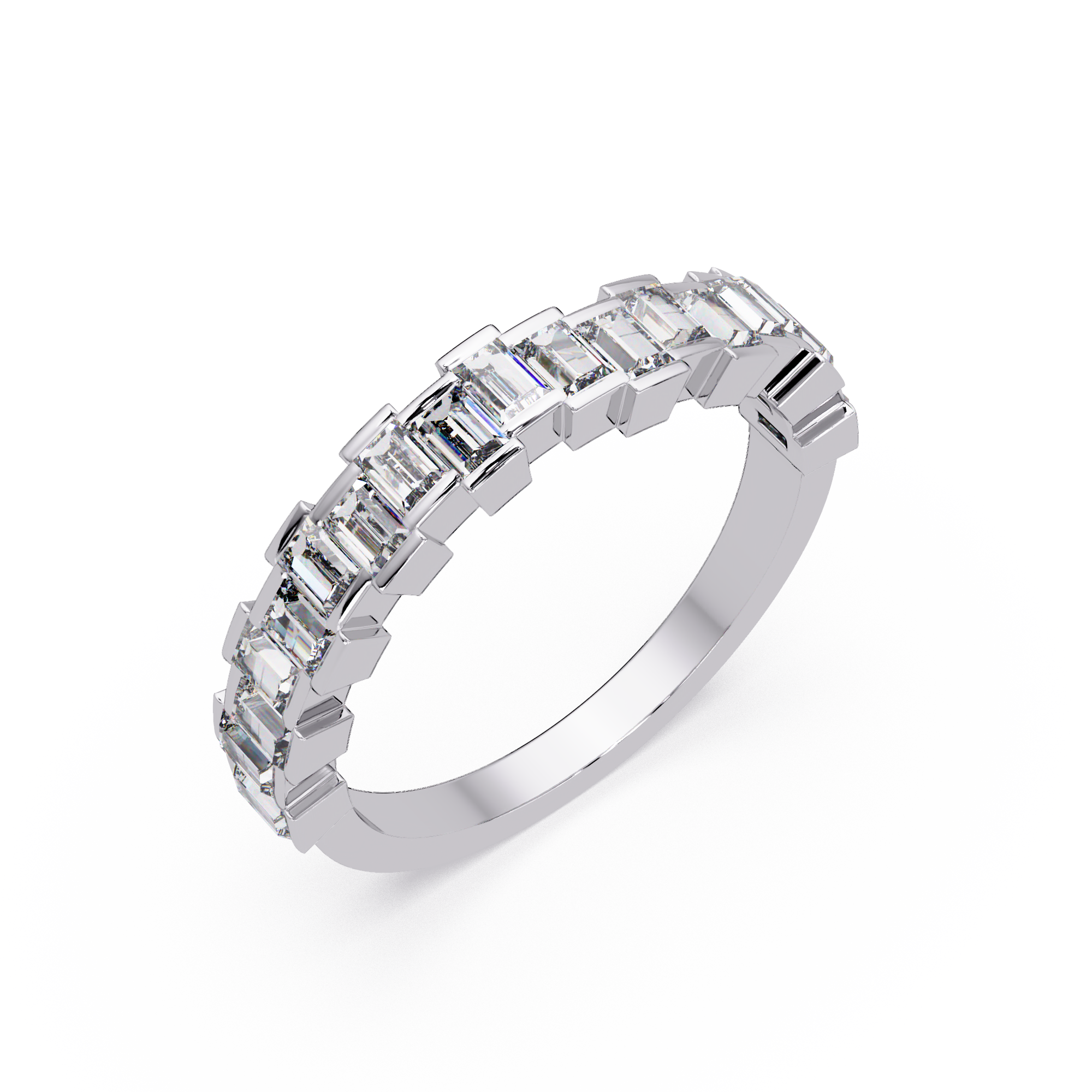 Baguette Cut Diamond Half Eternity Ring for Women