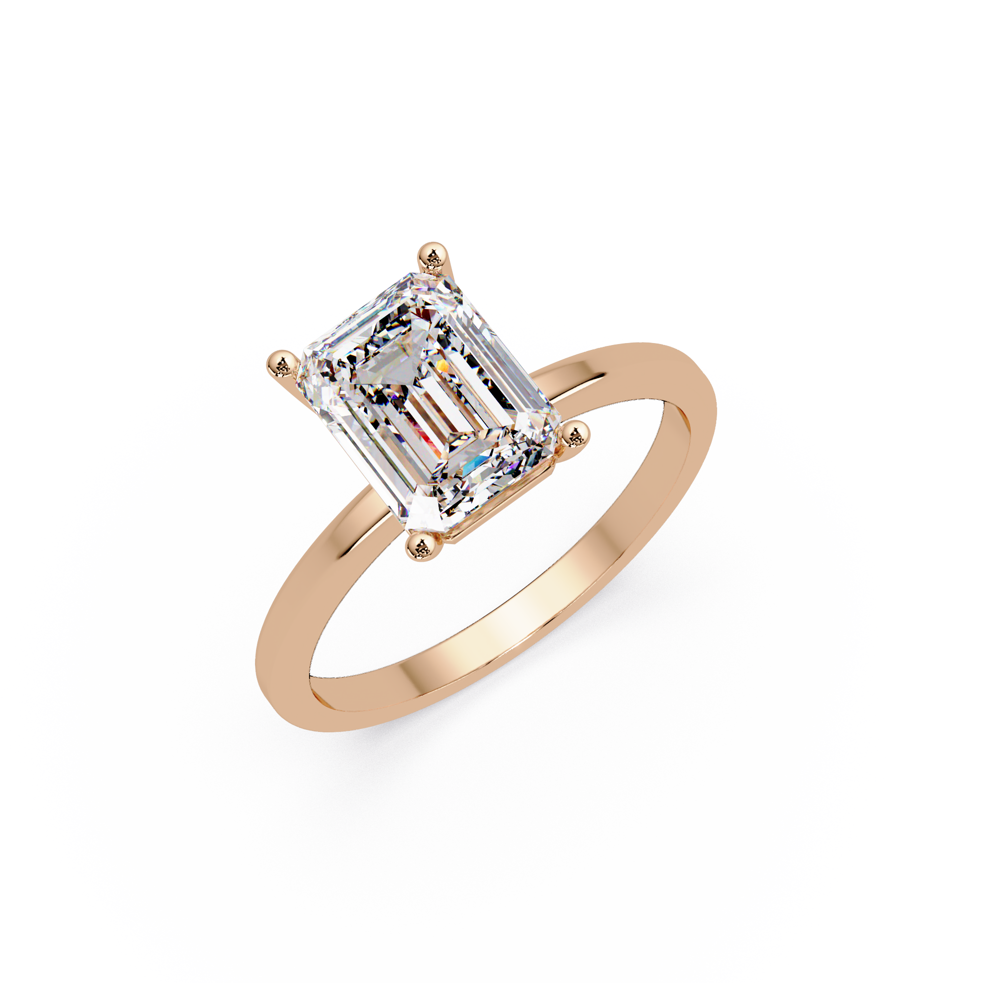 Emerald Cut Solitaire Engagement Ring