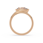 Pear Cut Bezel Solitaire Open Wrap Ring