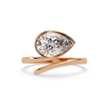 Pear Cut Bezel Solitaire Open Wrap Ring