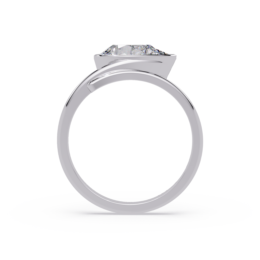 Pear Cut Bezel Solitaire Open Wrap Ring