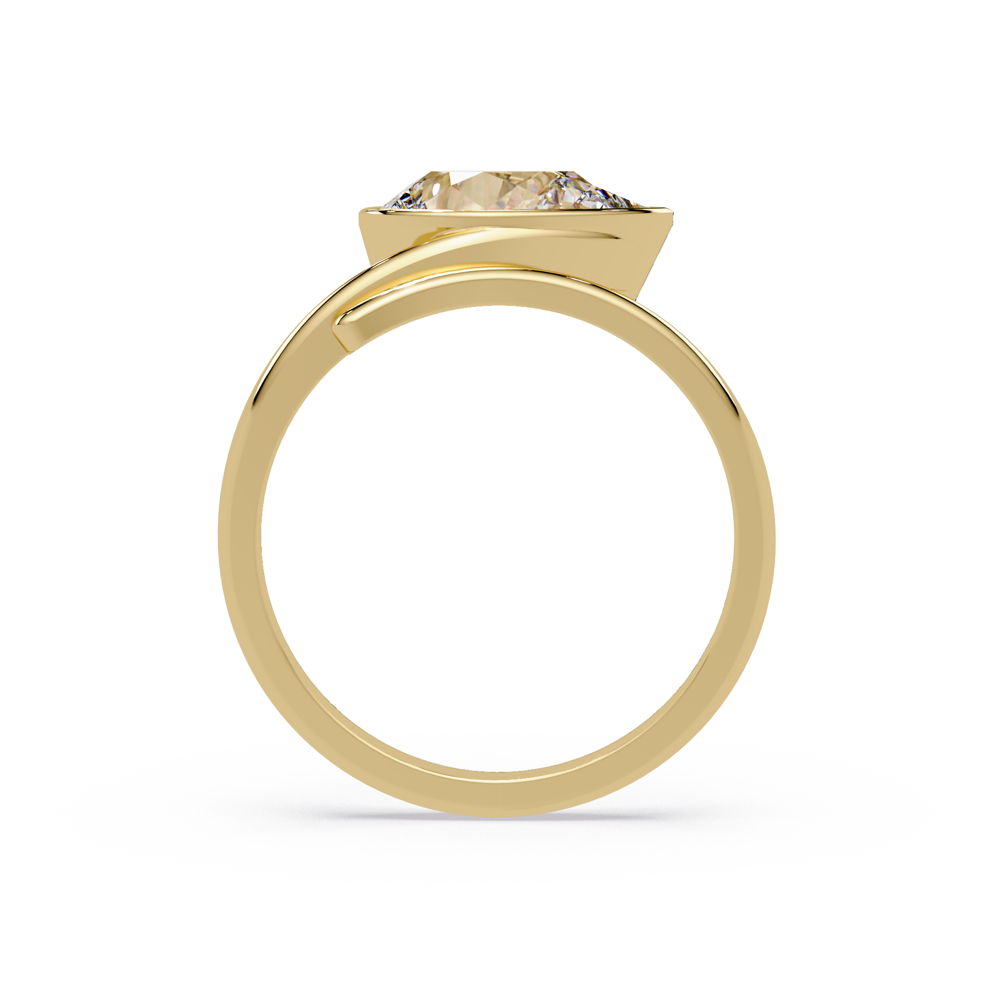 Pear Cut Bezel Solitaire Open Wrap Ring