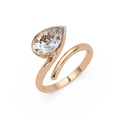 Pear Shape Bezel Diamond Open Ring